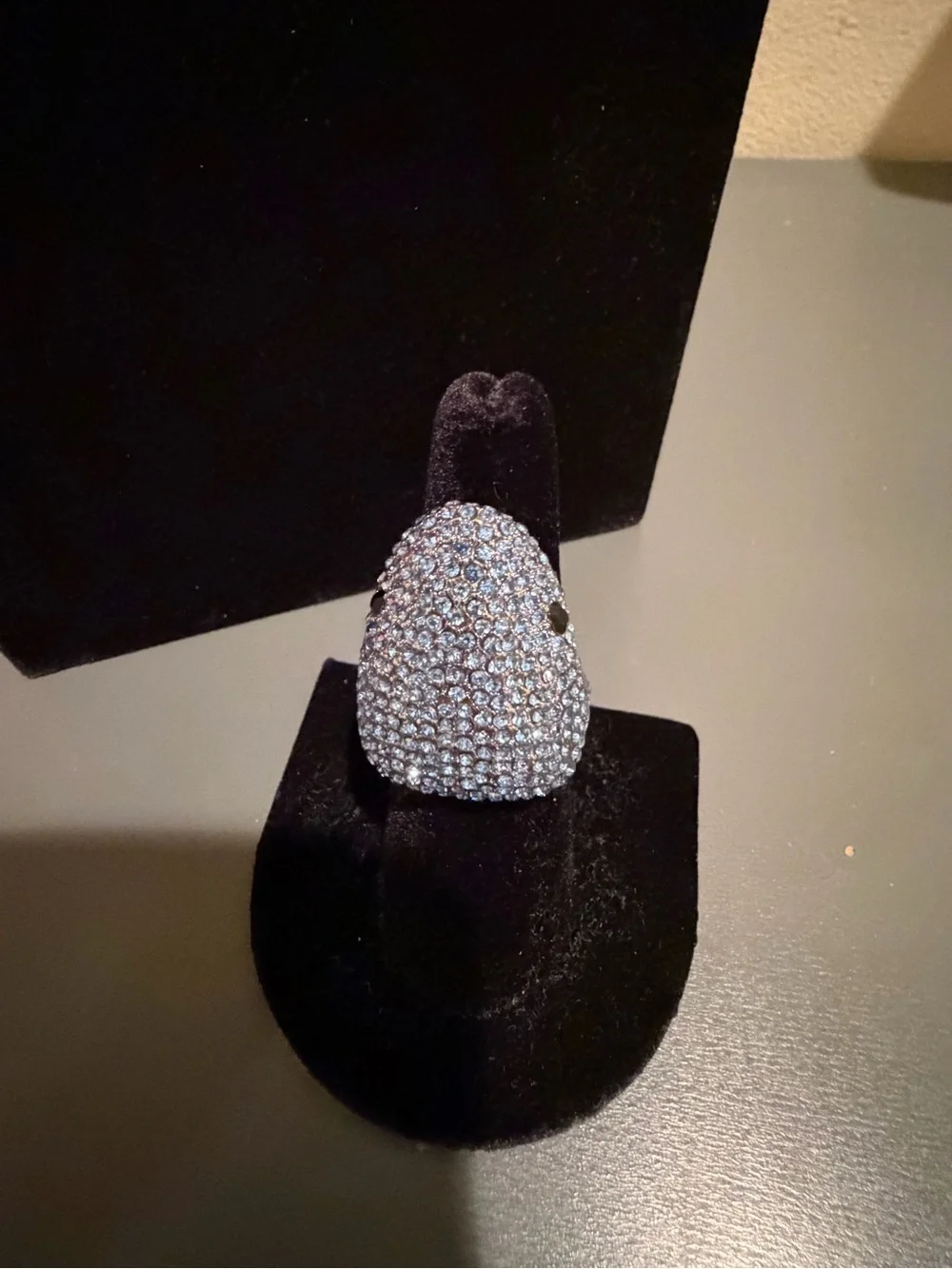 Kate Spade Pavé Shark Statement Ring Silver Tone Size 8